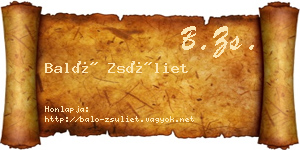 Baló Zsüliet névjegykártya